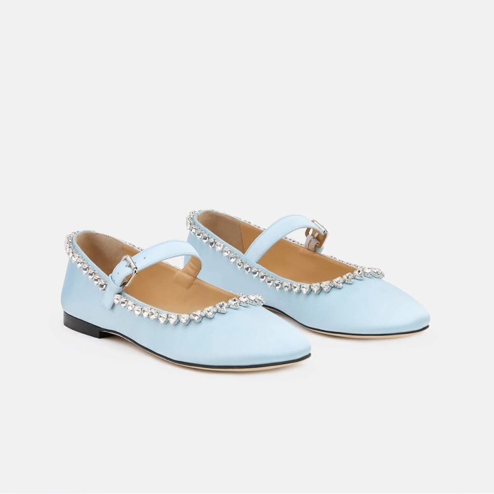 MACH & MACH Audrey embellished satin ballet flats size 37